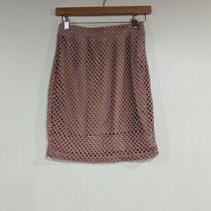 *3/$10* BNWT Streetwear Society Fishnet Layer Skirt Dusty Rose Size Small